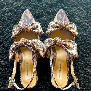 Leopard Print Flats with Bows & Buckle